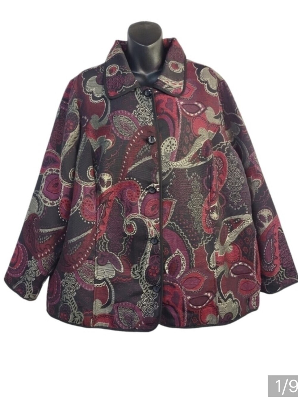 CJ Banks Women's Multi Colors Paisle Print Blazer Jacket Size 1X NWT